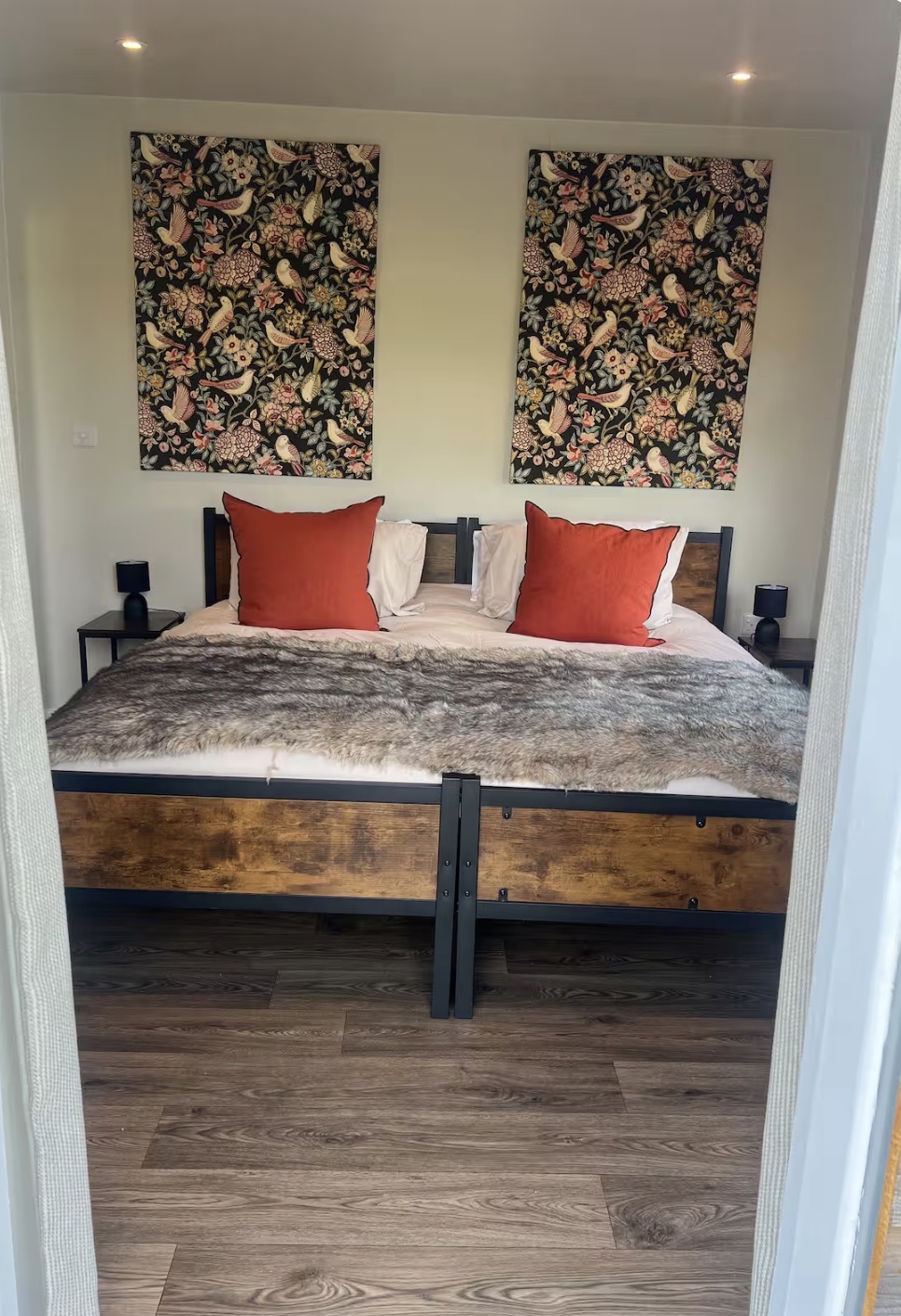 Twin bedroom viewed from the doorway